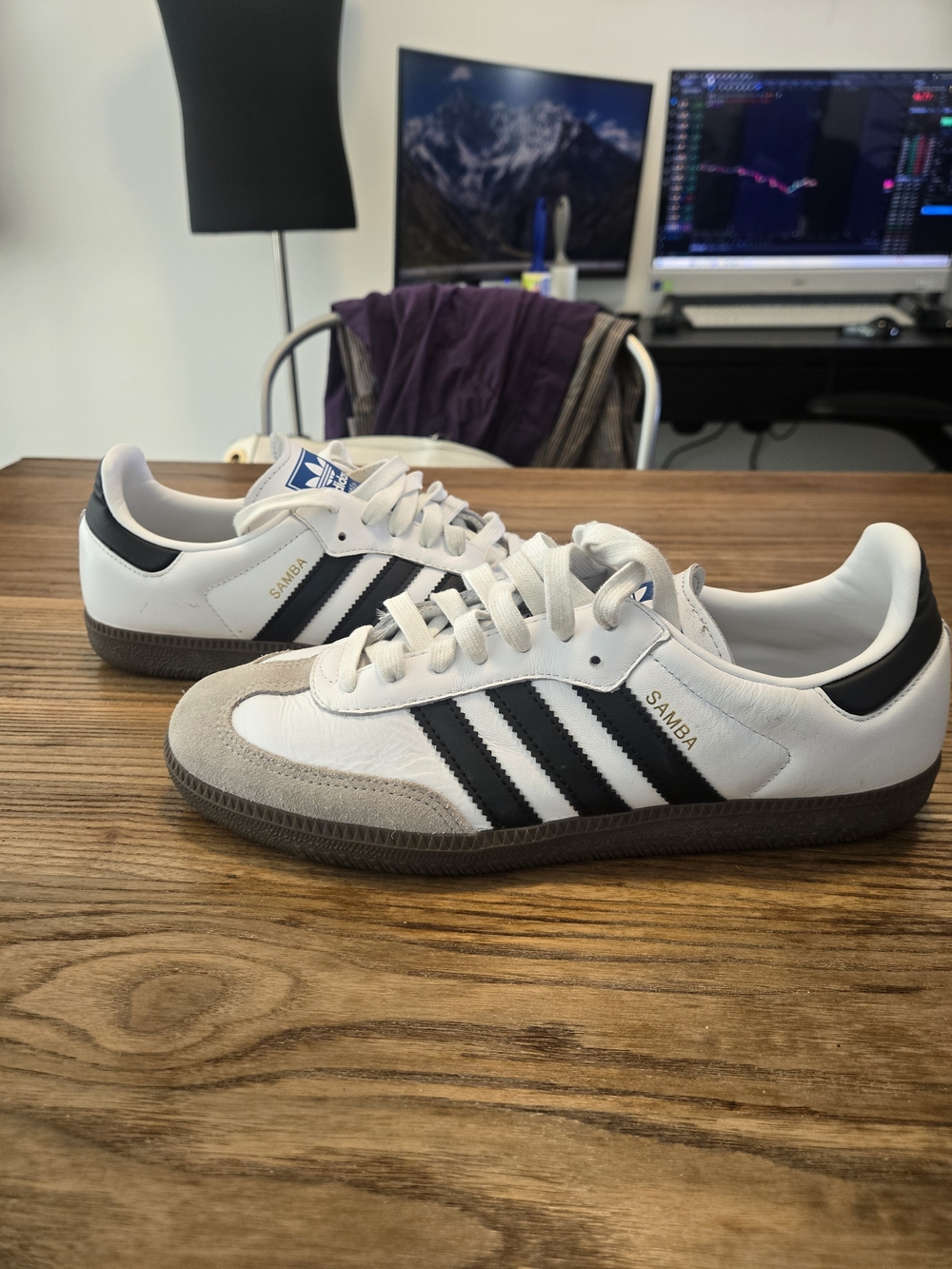 Adidas Samba Classic Sneakers - White with Black Stripes - Picture 3 of 10
